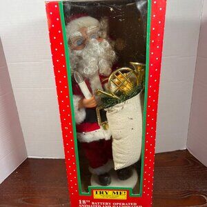 Vintage 18" Battery Operated Animated & Illuminated Christmas Santa Figure With